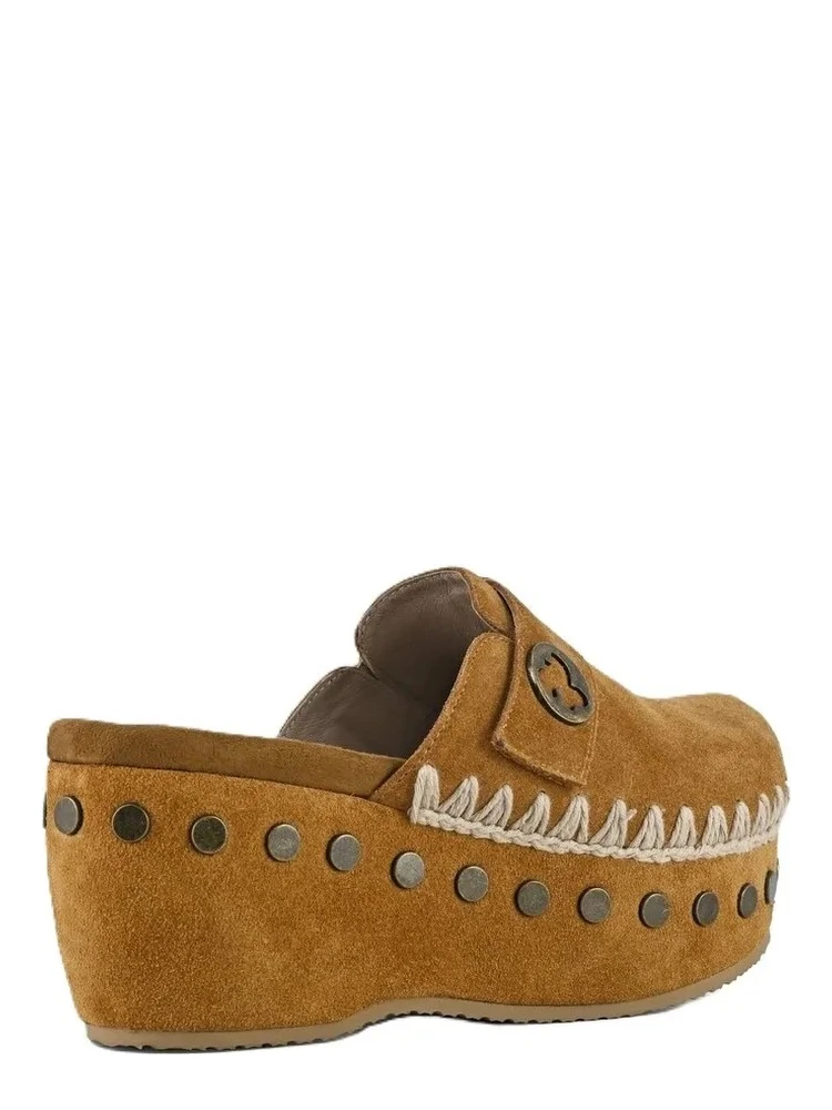 Suede leather clog 67mm alternative