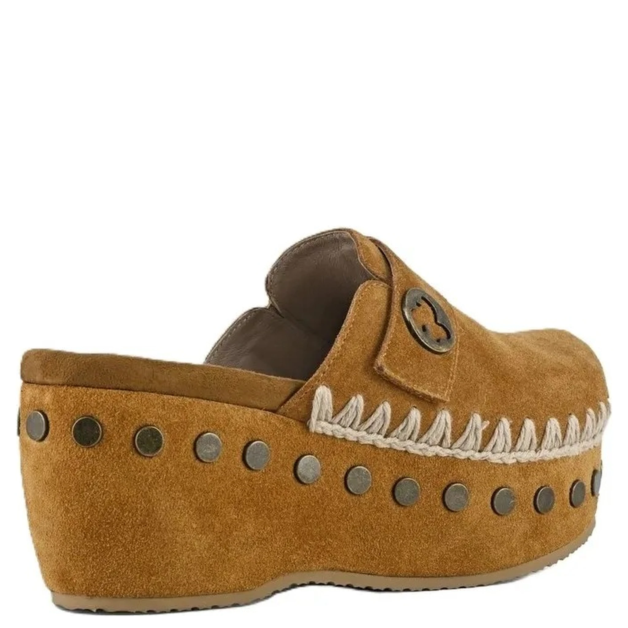 Suede leather clog 67mm