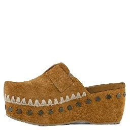 Suede leather clog 67mm