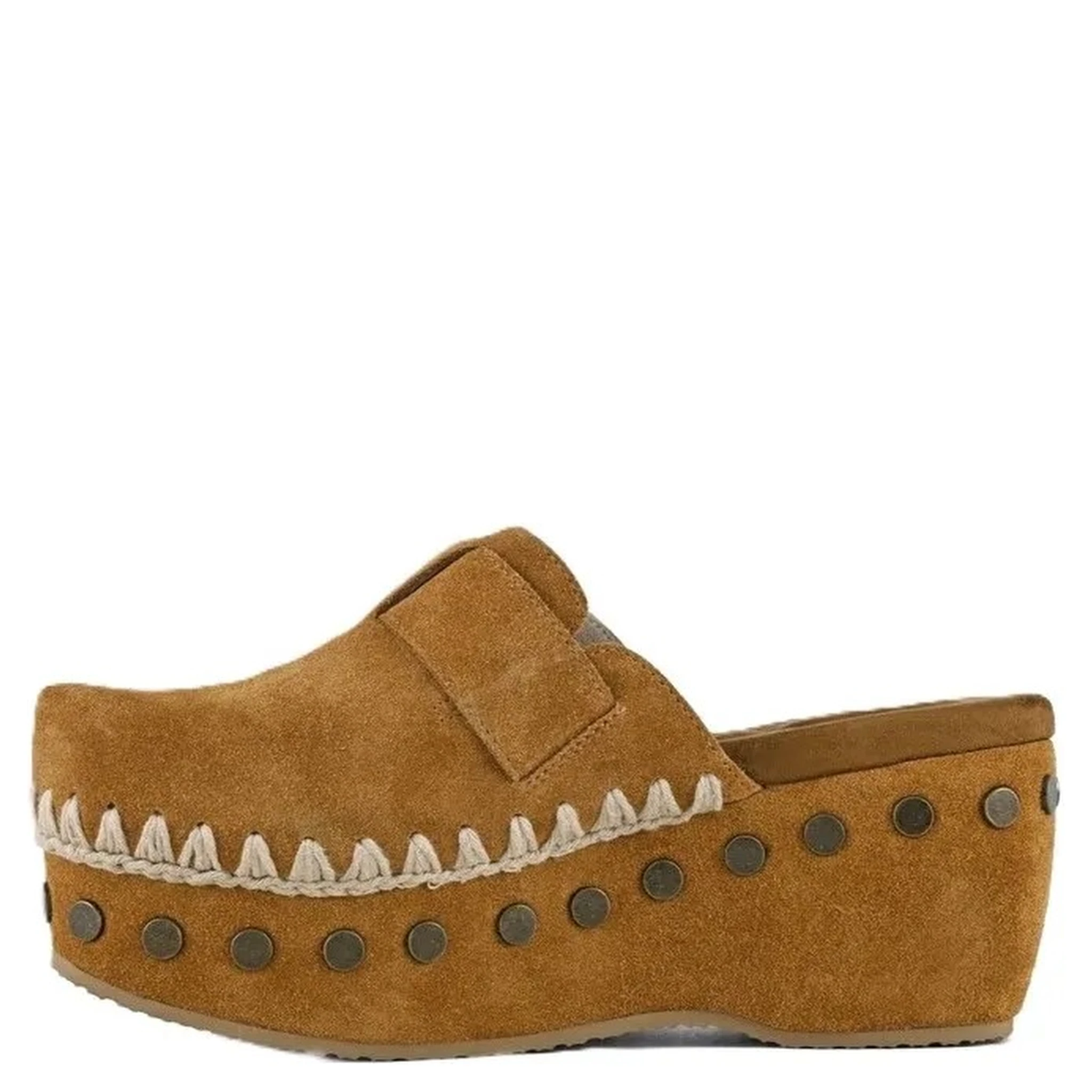 Suede leather clog 67mm