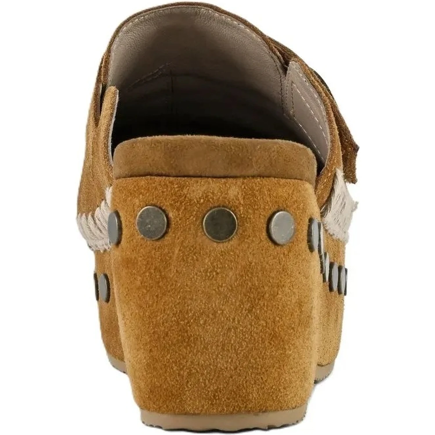 Suede leather clog 67mm