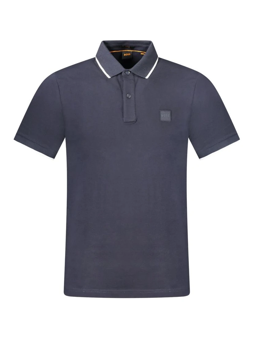 Blue Cotton Men's Polo-Shirt