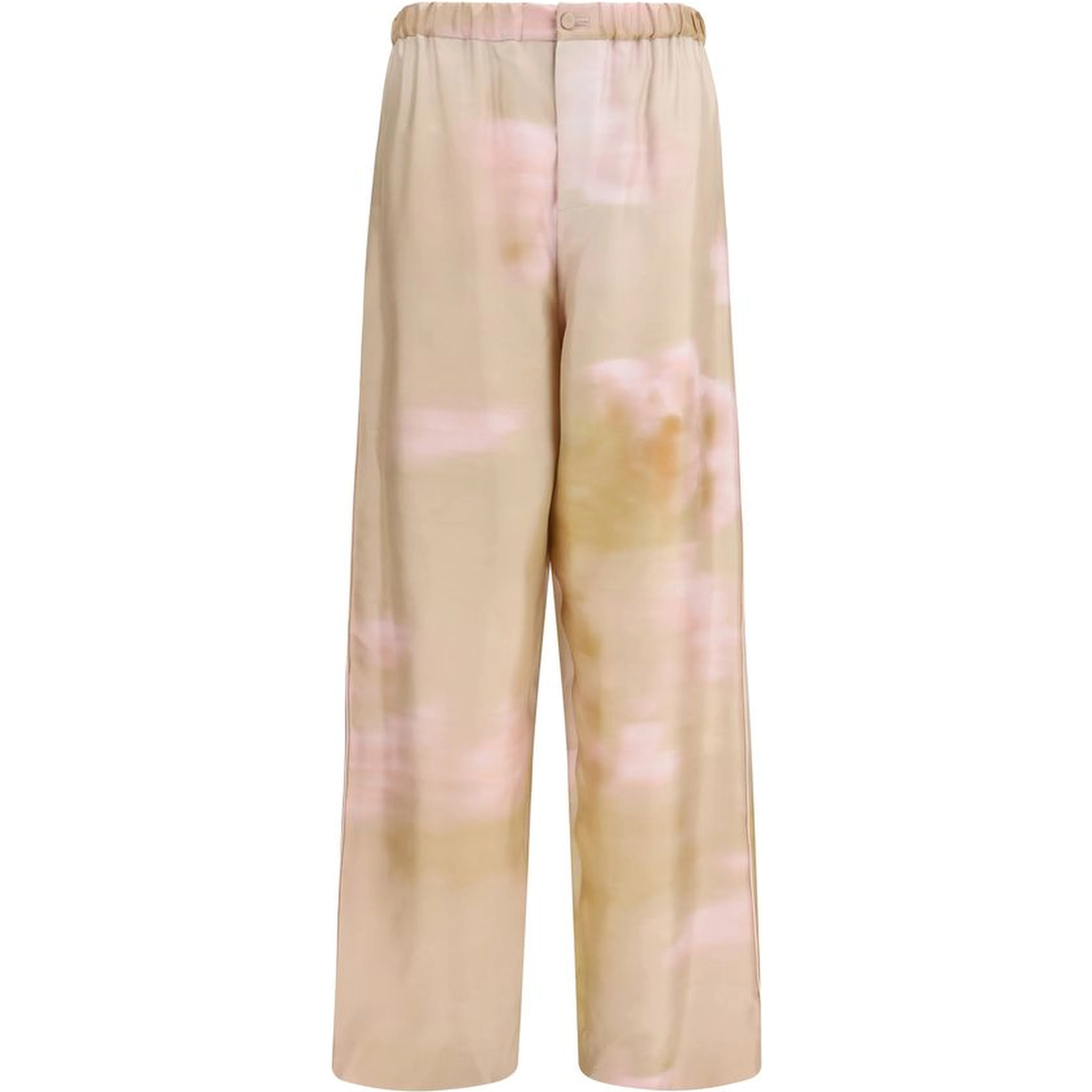 Multicolor Silk Casual Pants