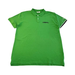 Green Cotton Men Polo Shirt