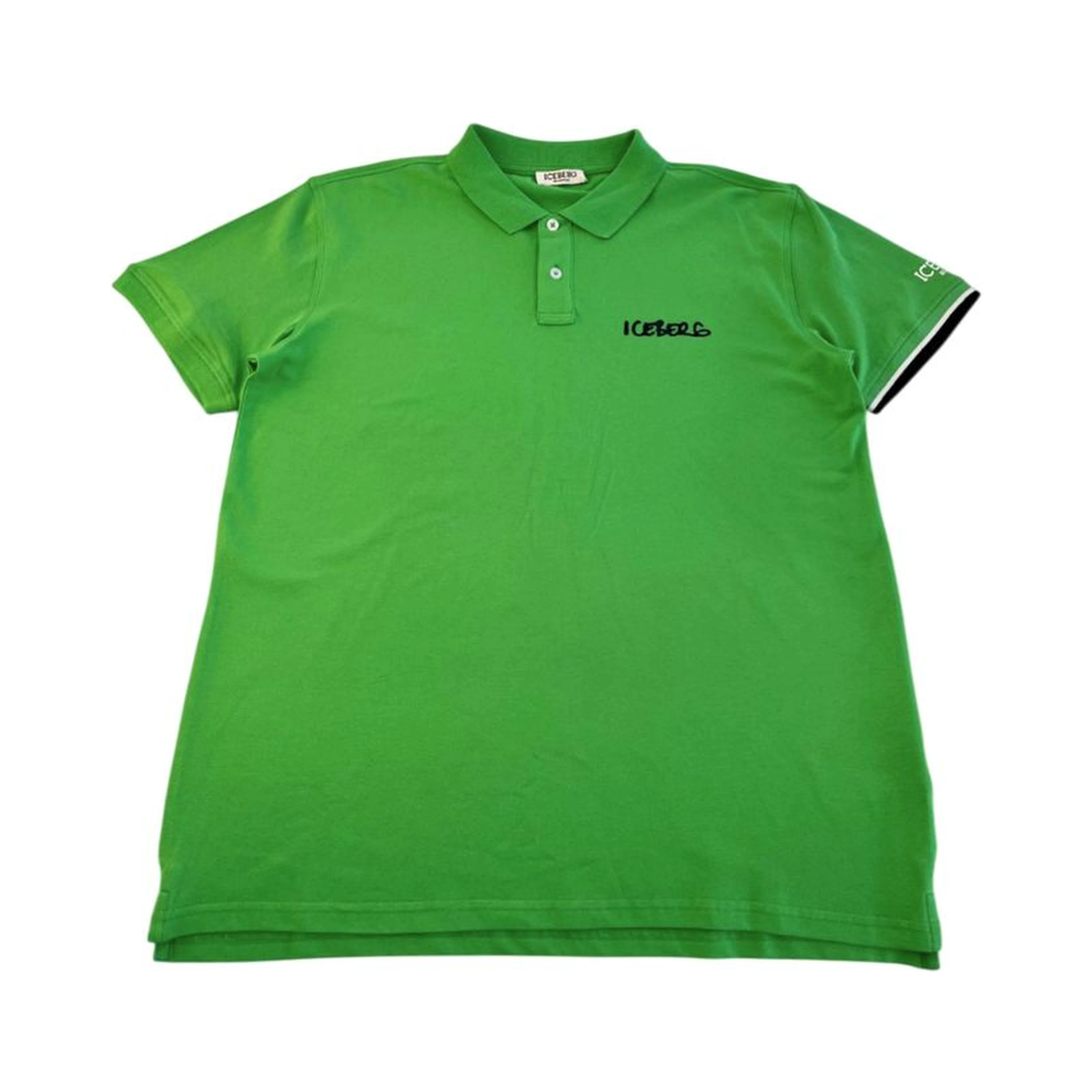Green Cotton Men Polo Shirt