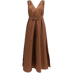 Brown Polyamide Casual Dress