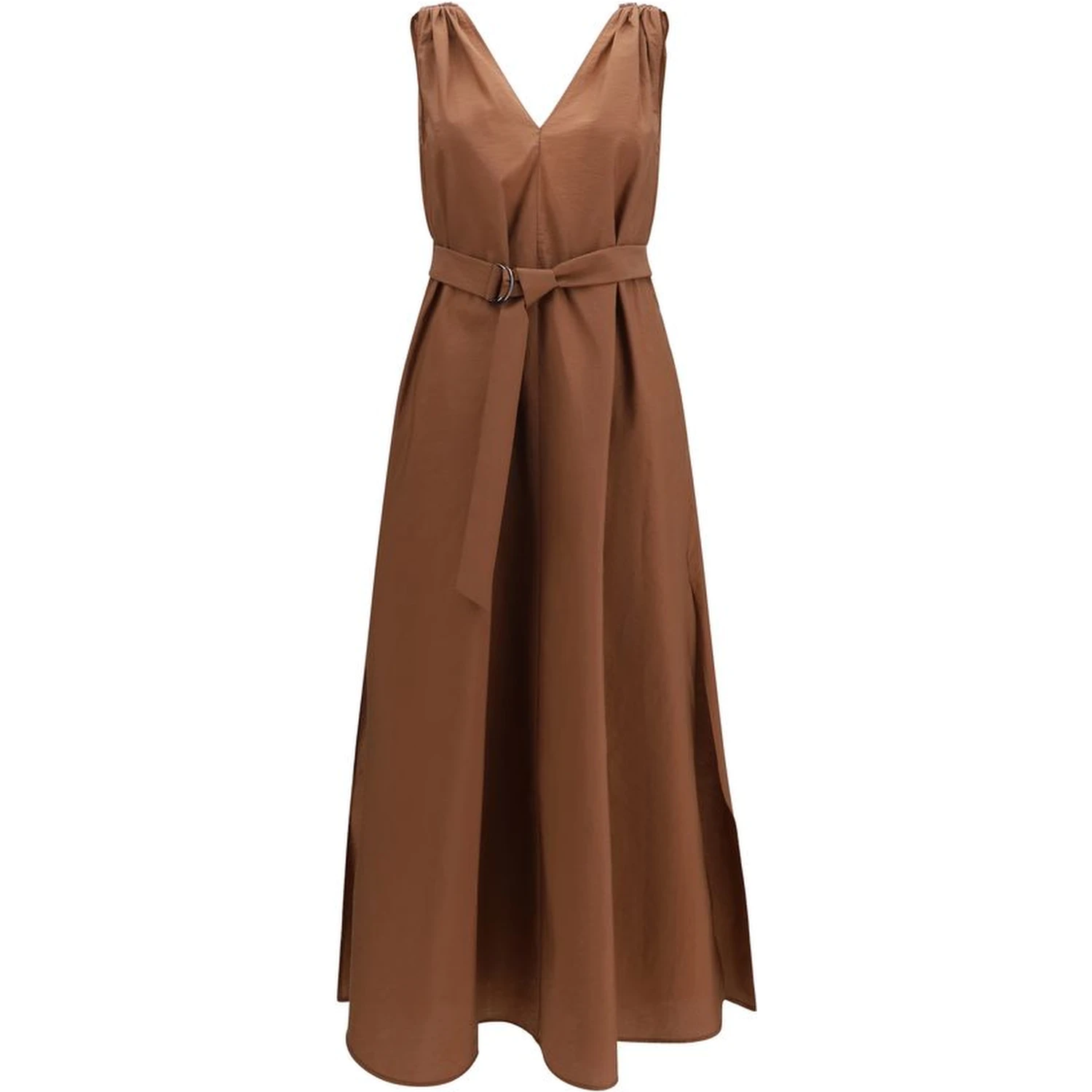 Brown Polyamide Casual Dress