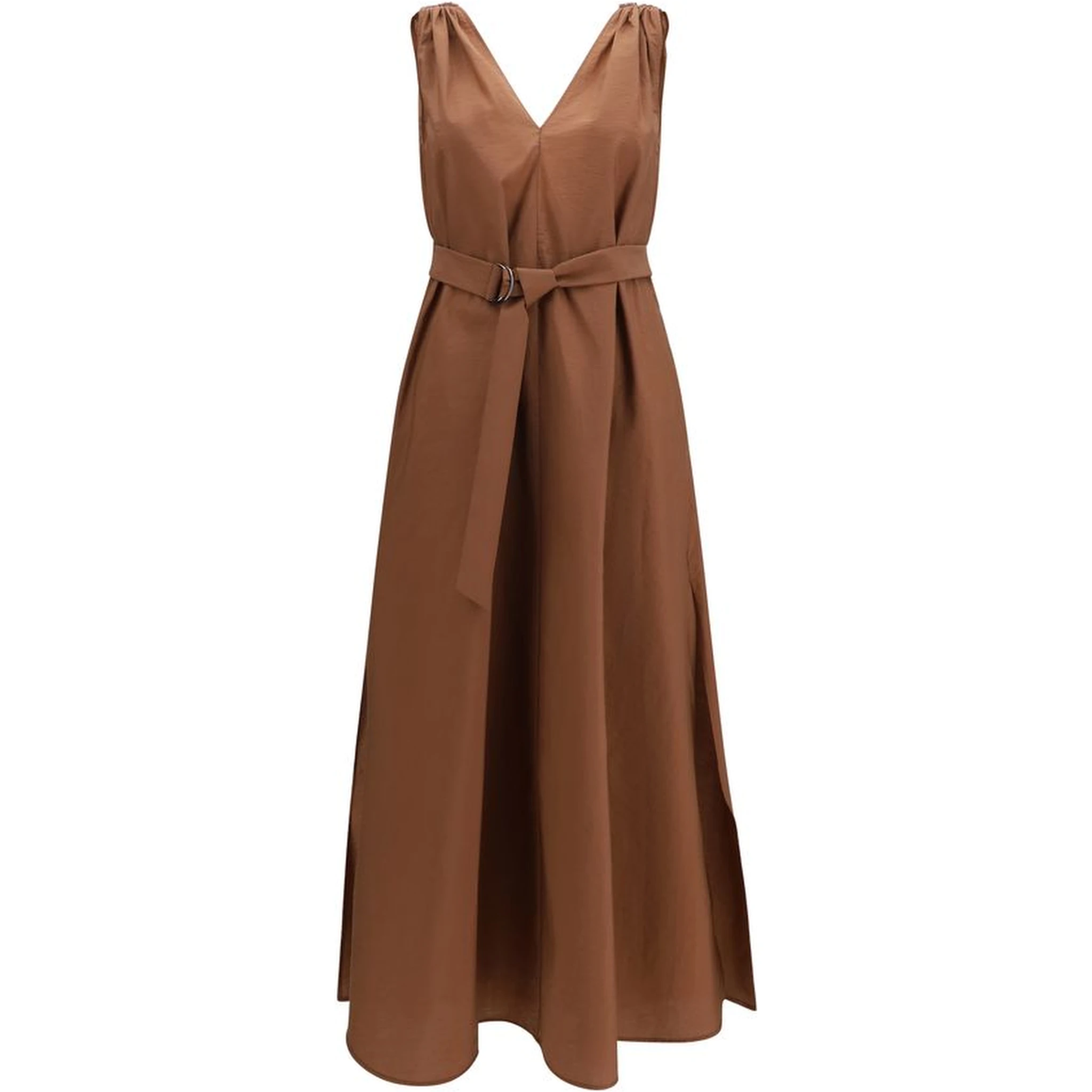 Brown Polyamide Casual Dress