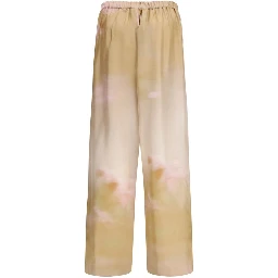 Multicolor Silk Casual Pants