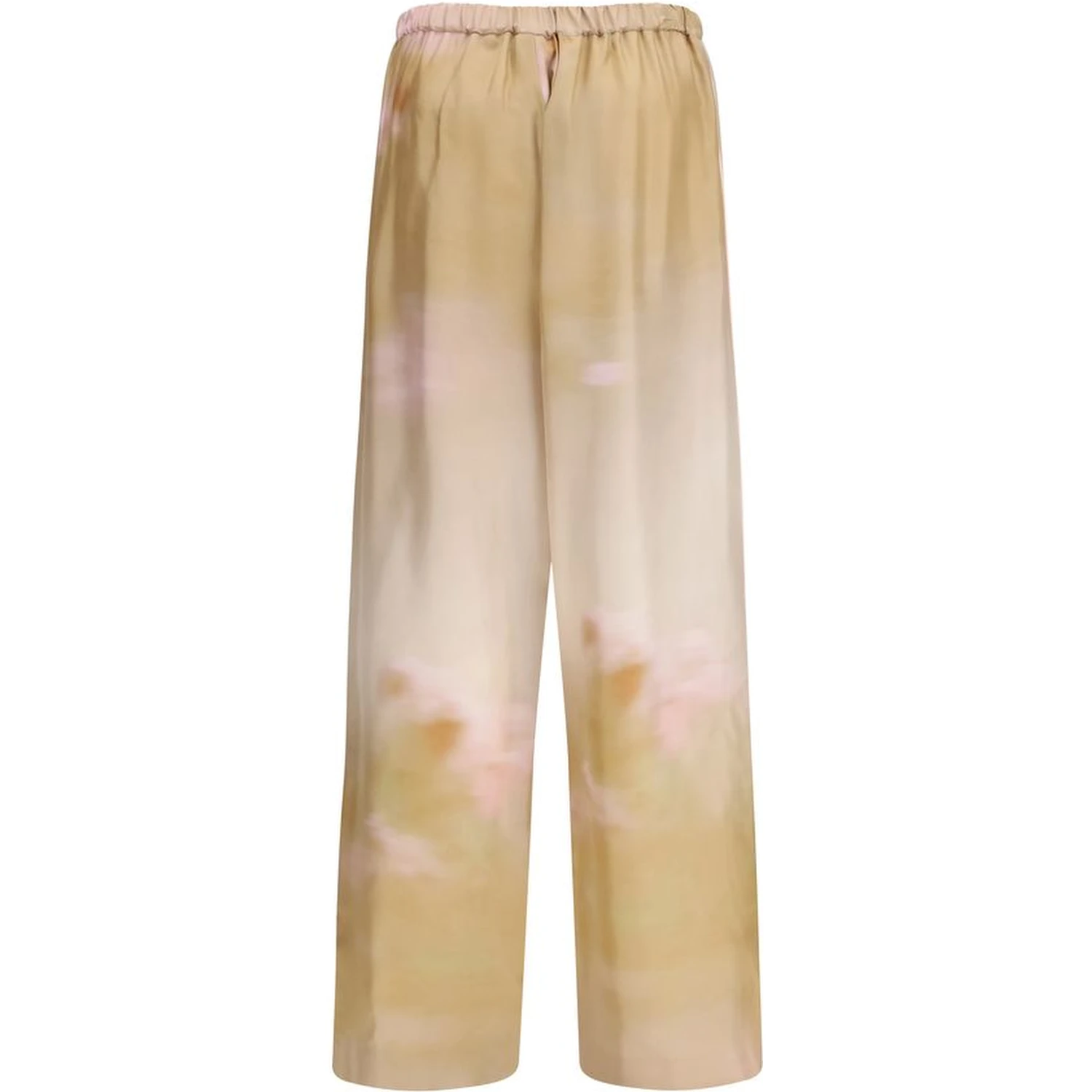 Multicolor Silk Casual Pants