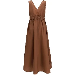 Brown Polyamide Casual Dress