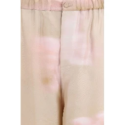 Multicolor Silk Casual Pants