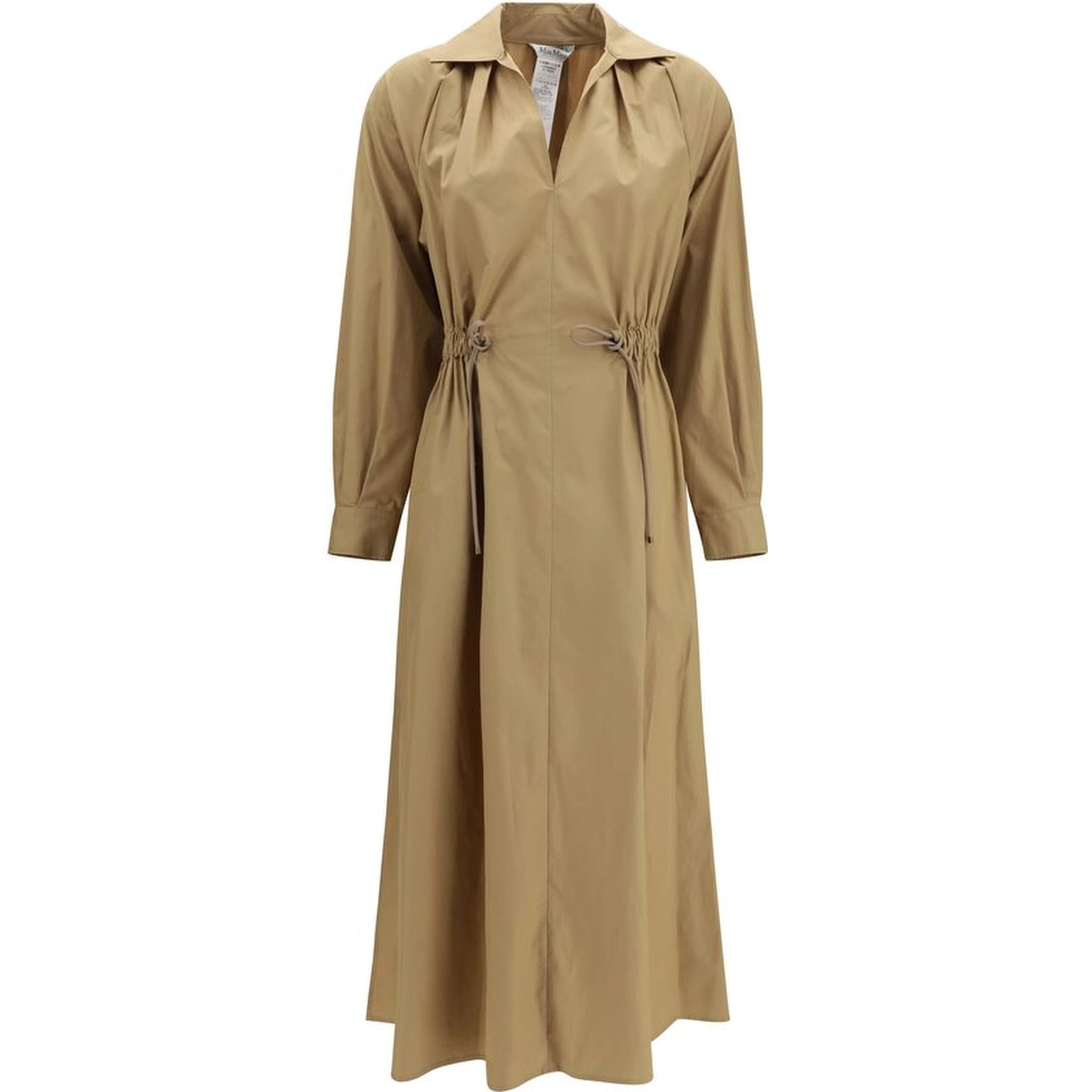 Beige Cotton Casual Dress