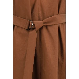 Brown Polyamide Casual Dress