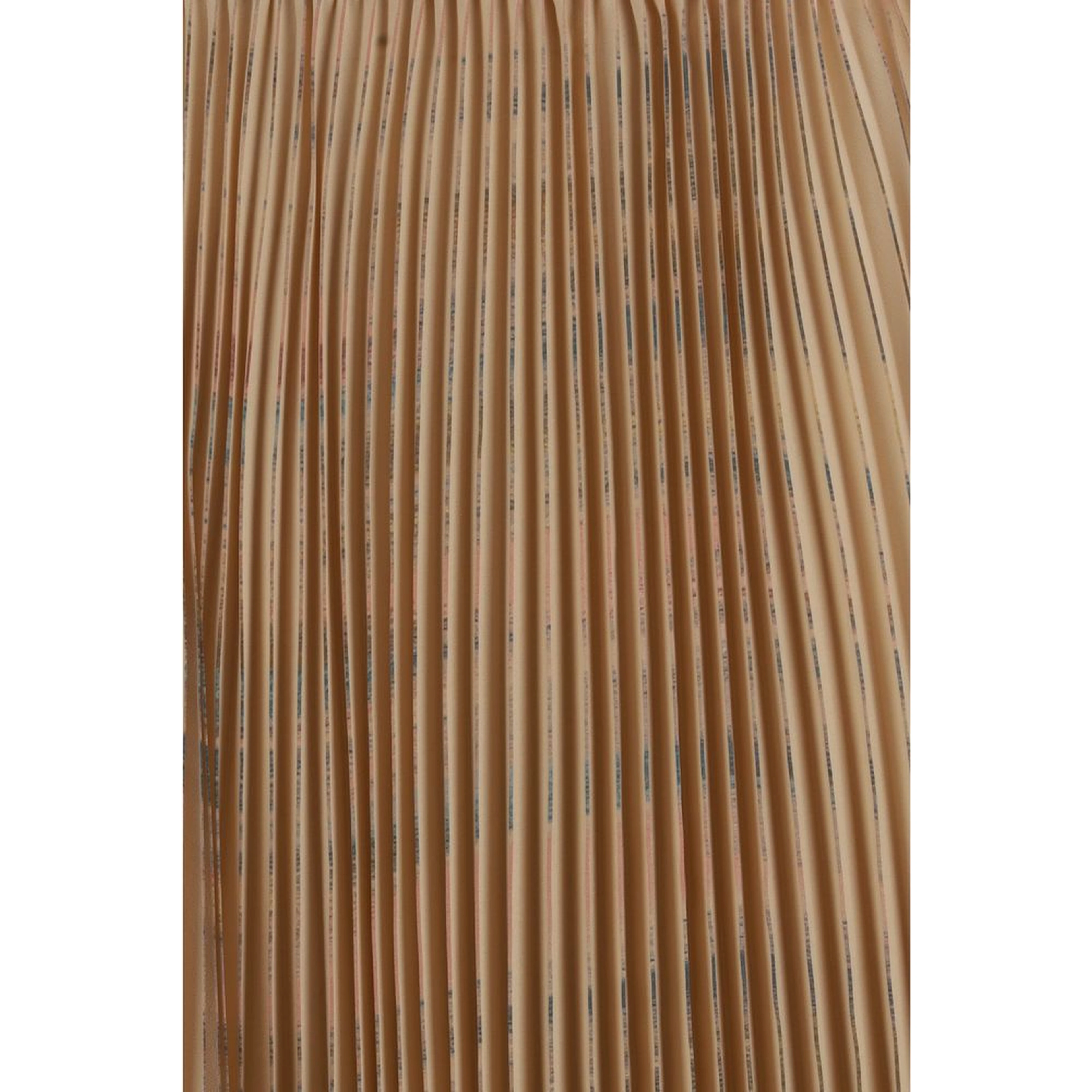 Beige Polyester Midi Skirt