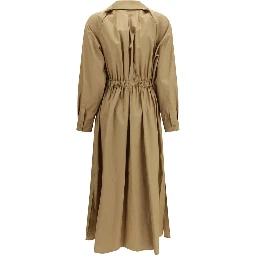 Beige Cotton Casual Dress