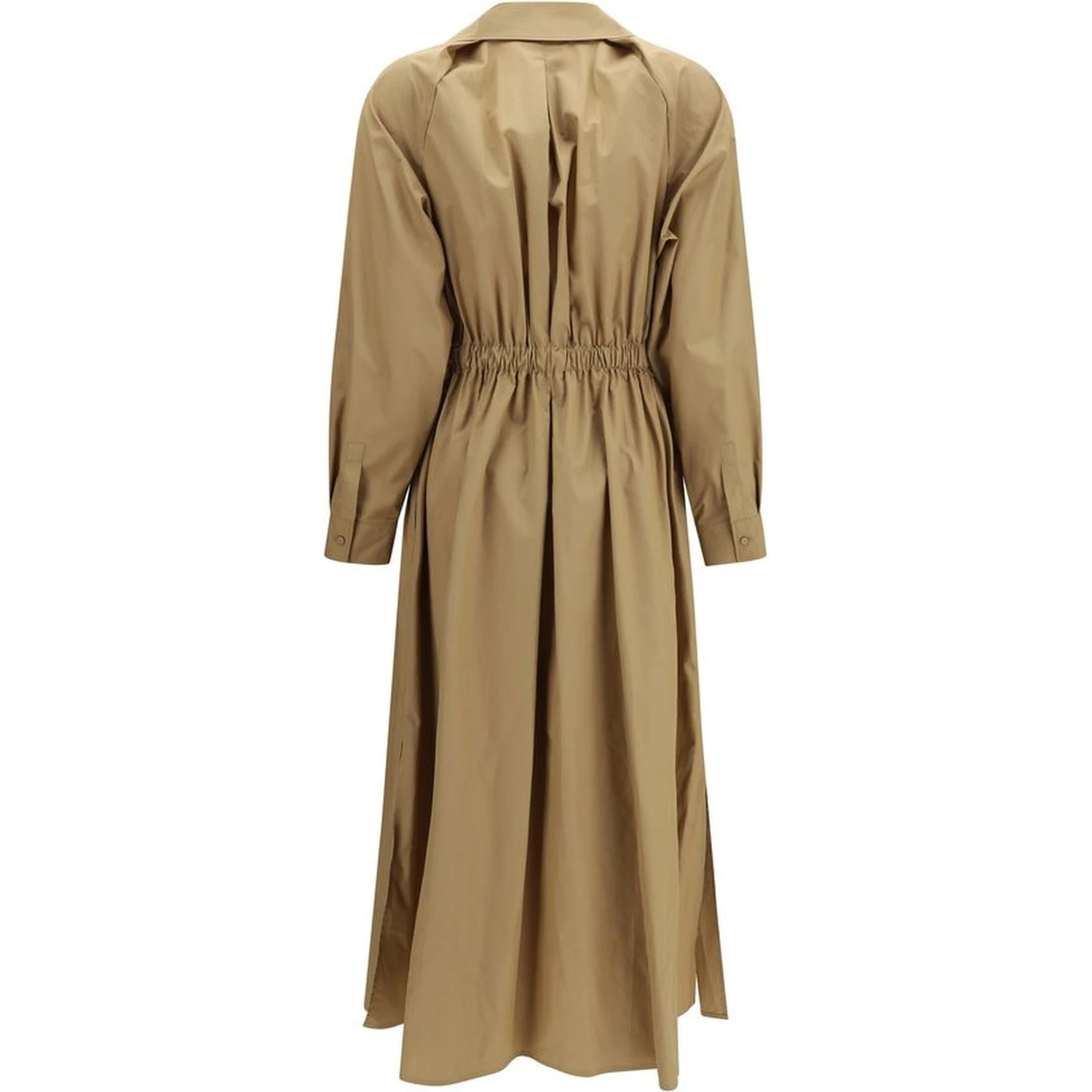 Beige Cotton Casual Dress