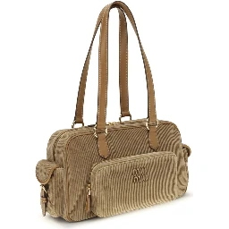 Beige Cotton Shoulder Bag