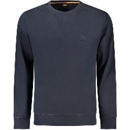 Blue Cotton Men Sweatshirt