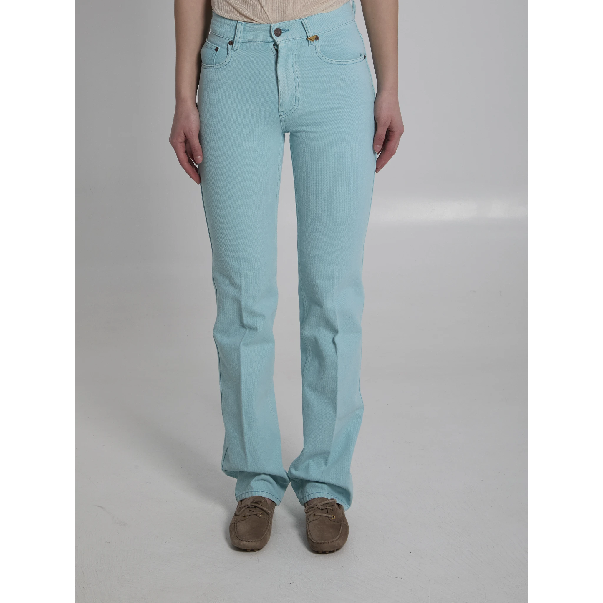 Straight leg jeans in denim