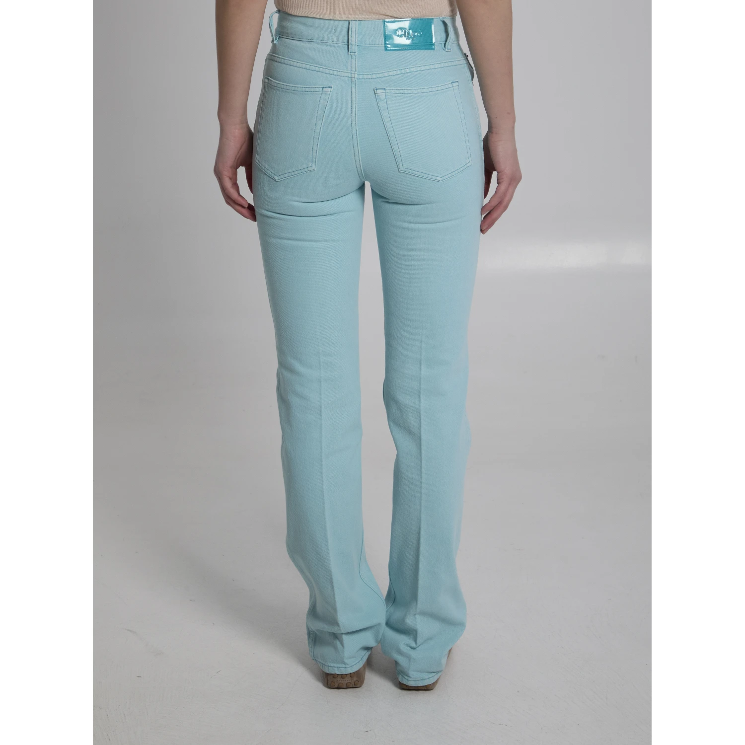 Straight leg jeans in denim