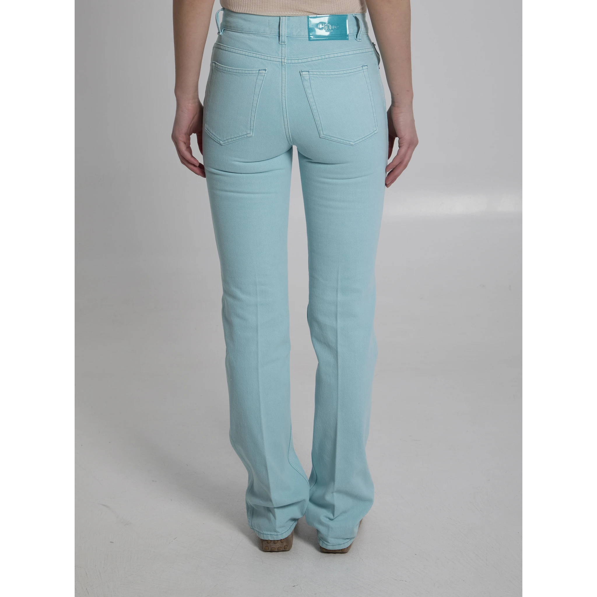 Straight leg jeans in denim