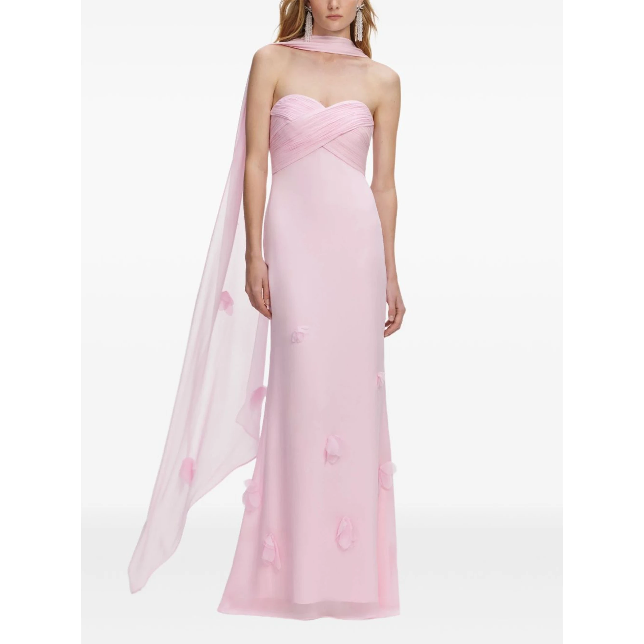 فستان سيلف بورتريه وردي