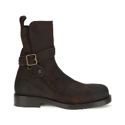 Brown Calf Leather Bos Taurus Lace-Up Boots