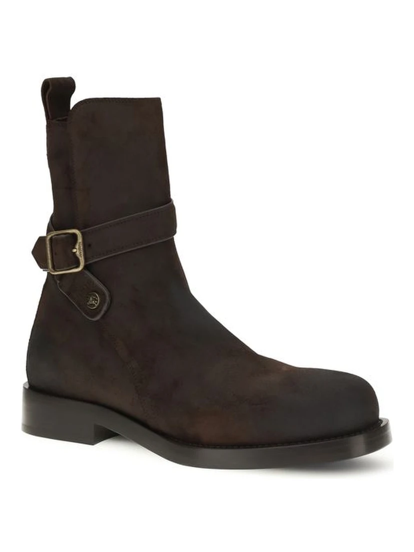Brown Calf Leather Bos Taurus Lace-Up Boots