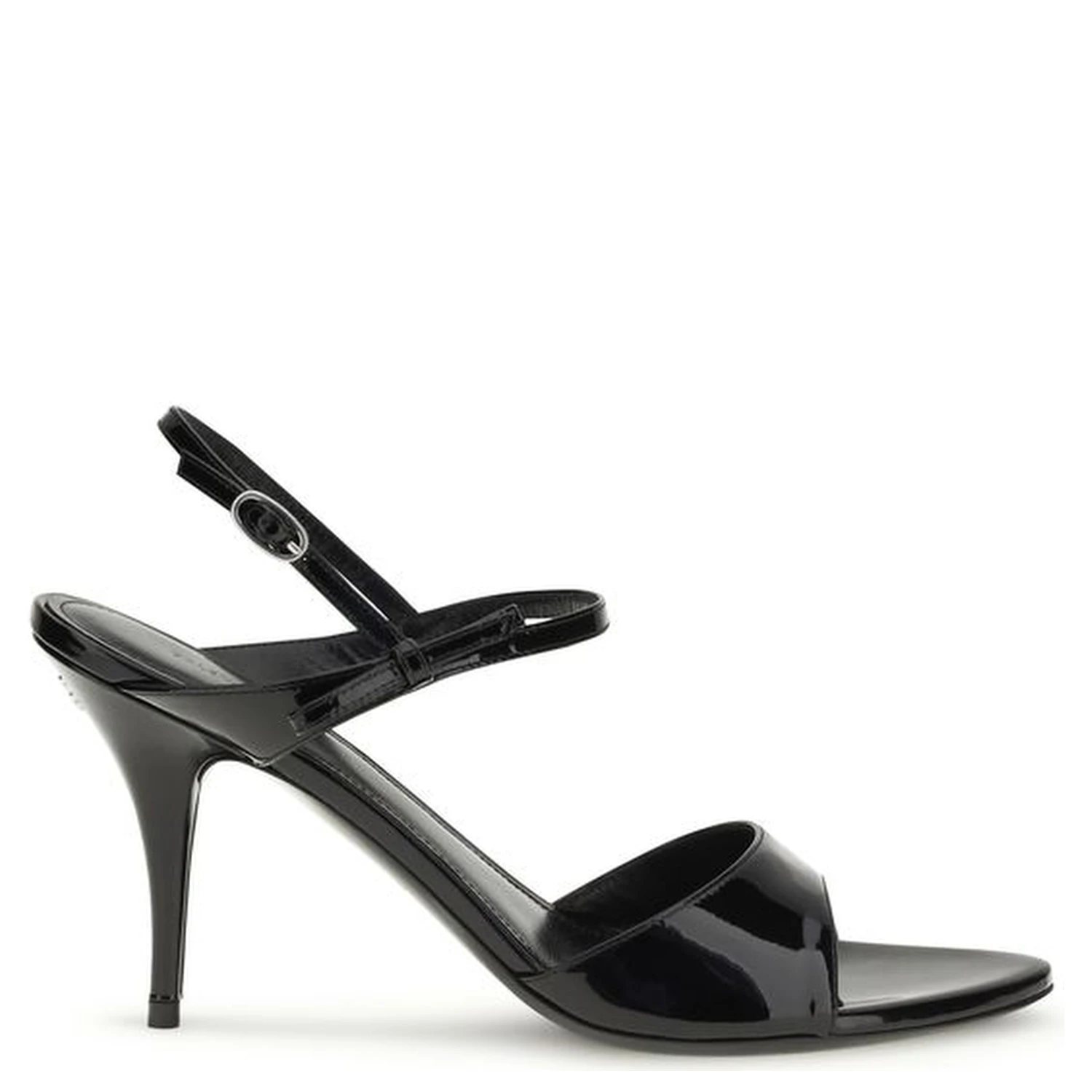 Black Calf Leather Bos Taurus Stiletto Heel Sandals