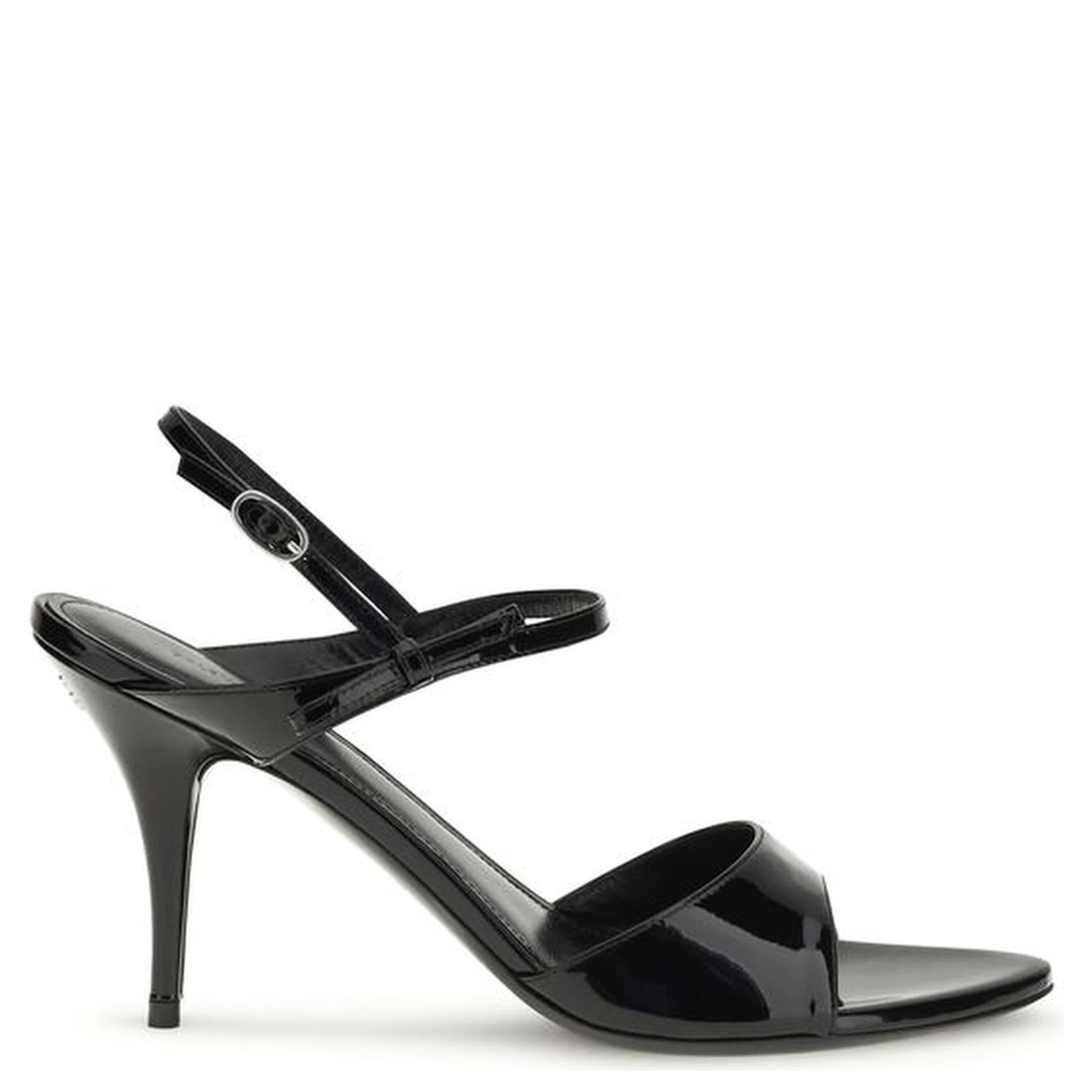 Black Calf Leather Bos Taurus Stiletto Heel Sandals