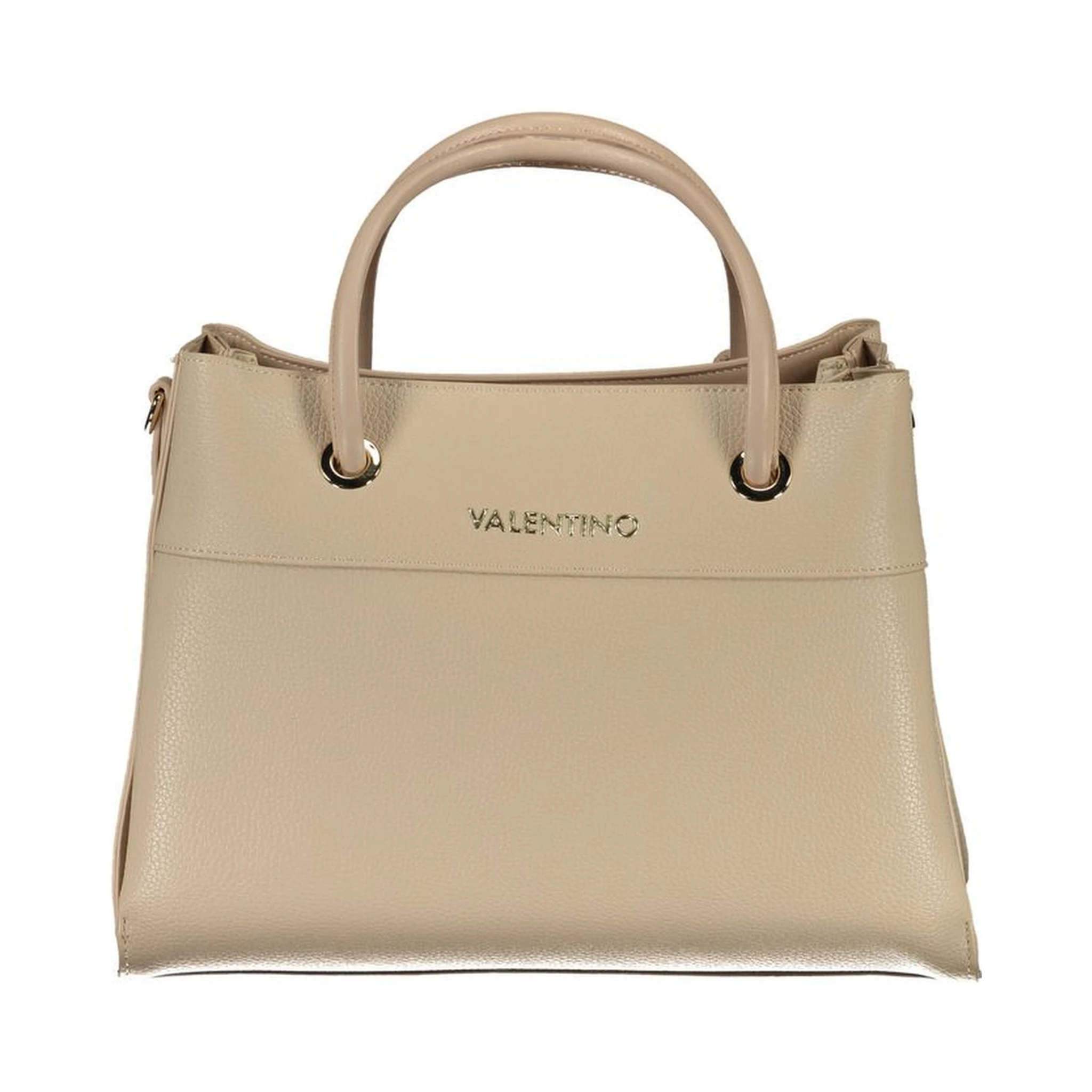 Beige Polyurethane Women Handbag