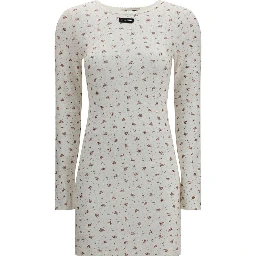 فستان قطني أبيض كاجوال