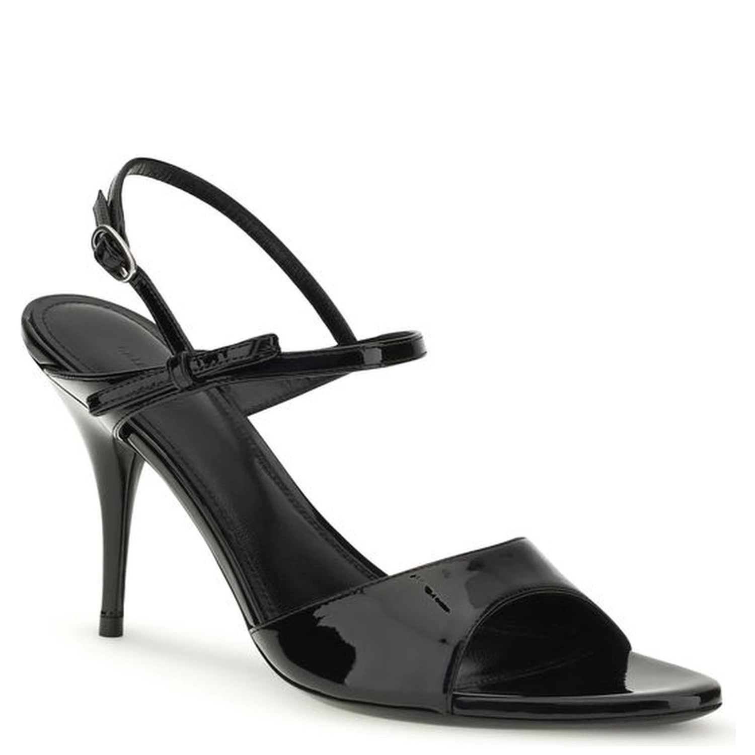 Black Calf Leather Bos Taurus Stiletto Heel Sandals
