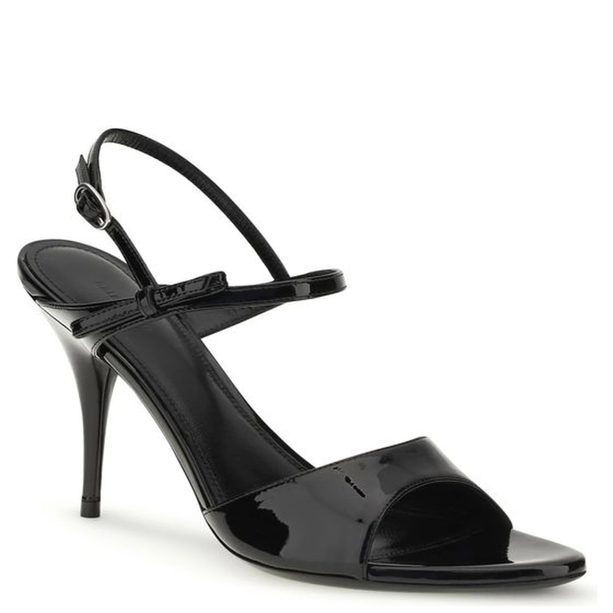 Black Calf Leather Bos Taurus Stiletto Heel Sandals