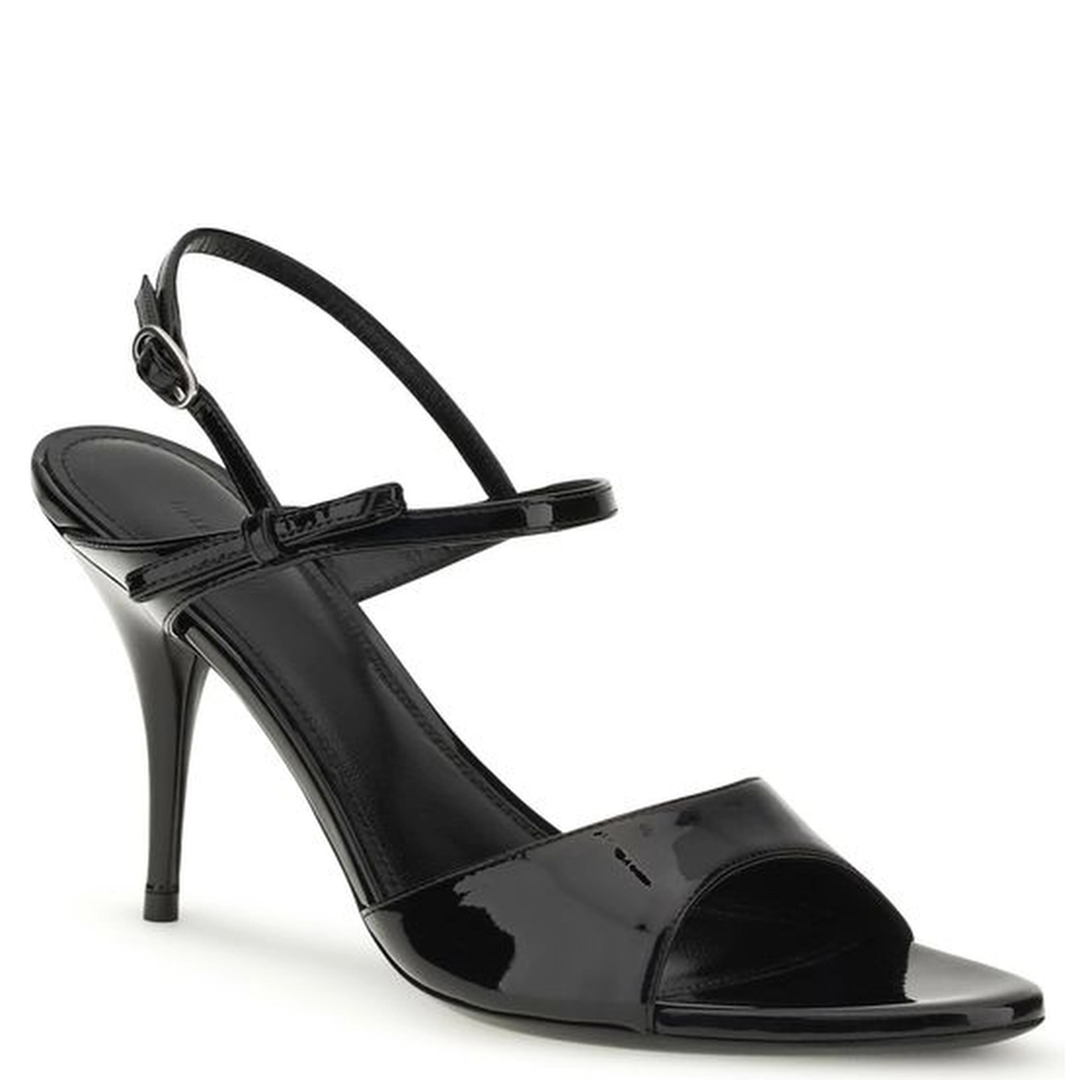 Black Calf Leather Bos Taurus Stiletto Heel Sandals