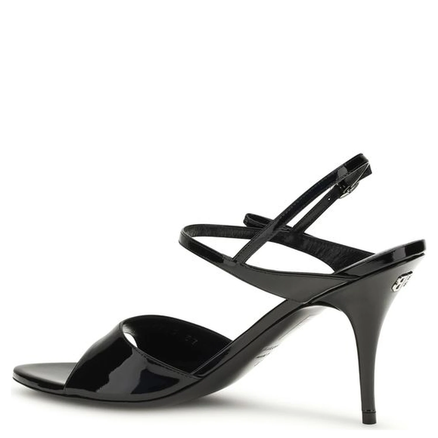 Black Calf Leather Bos Taurus Stiletto Heel Sandals