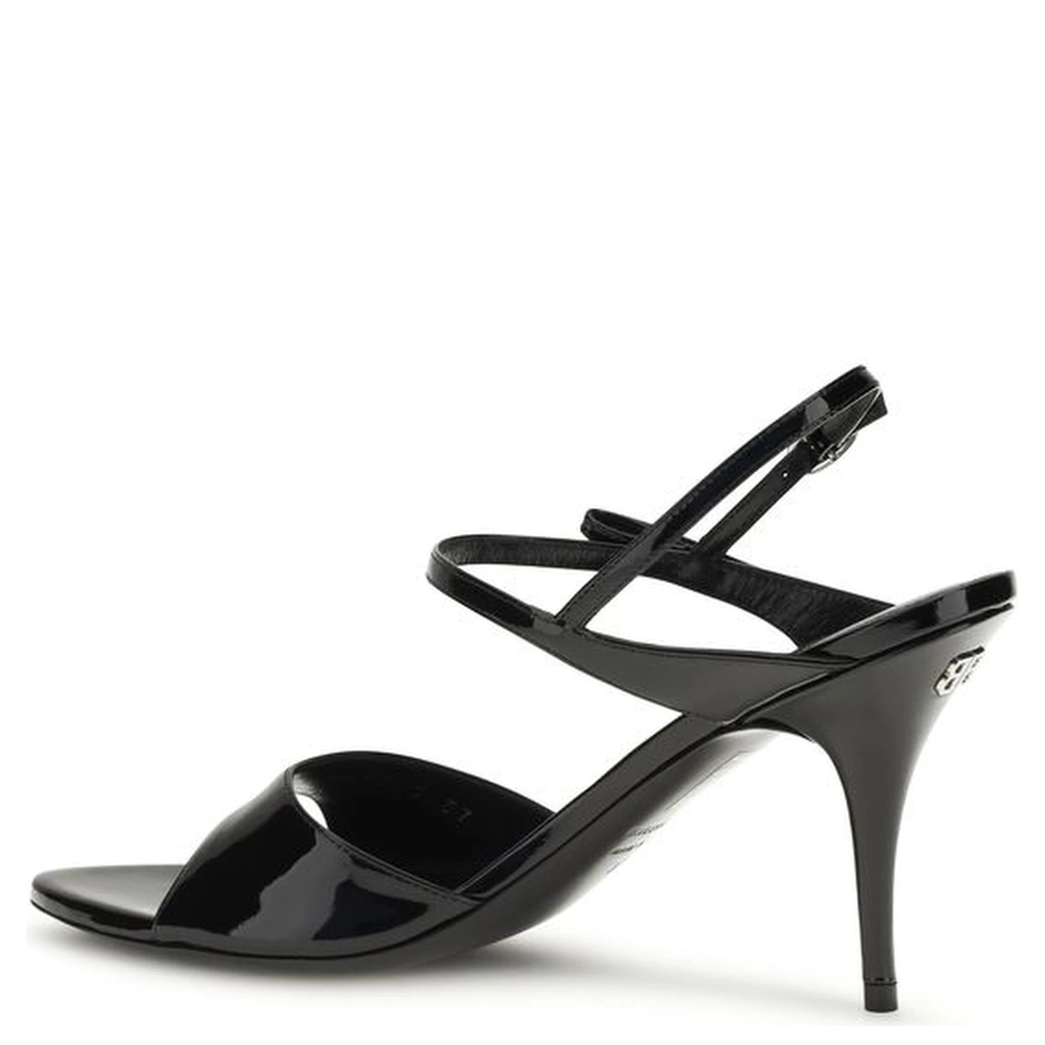 Black Calf Leather Bos Taurus Stiletto Heel Sandals
