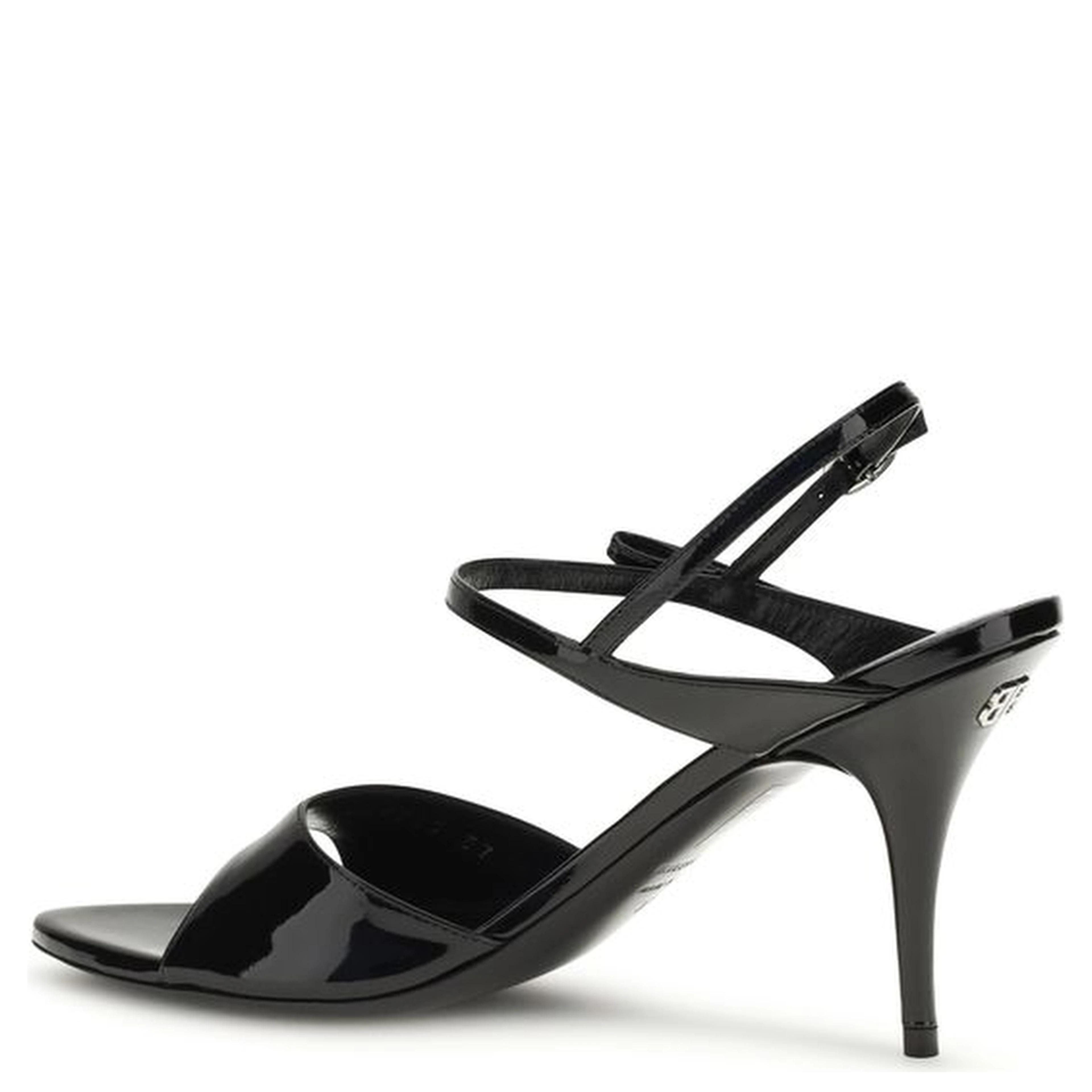 Black Calf Leather Bos Taurus Stiletto Heel Sandals