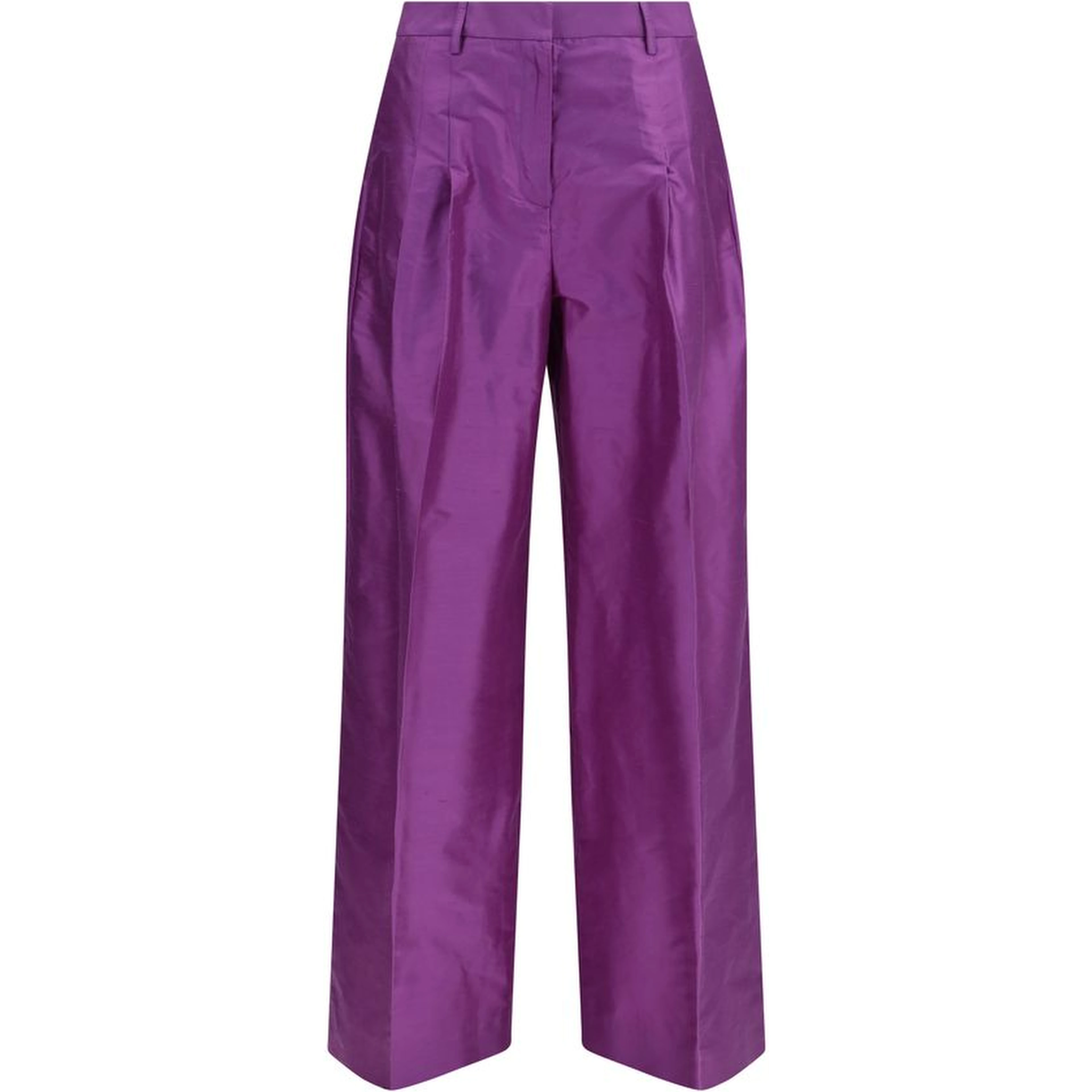Purple Silk Casual Pants