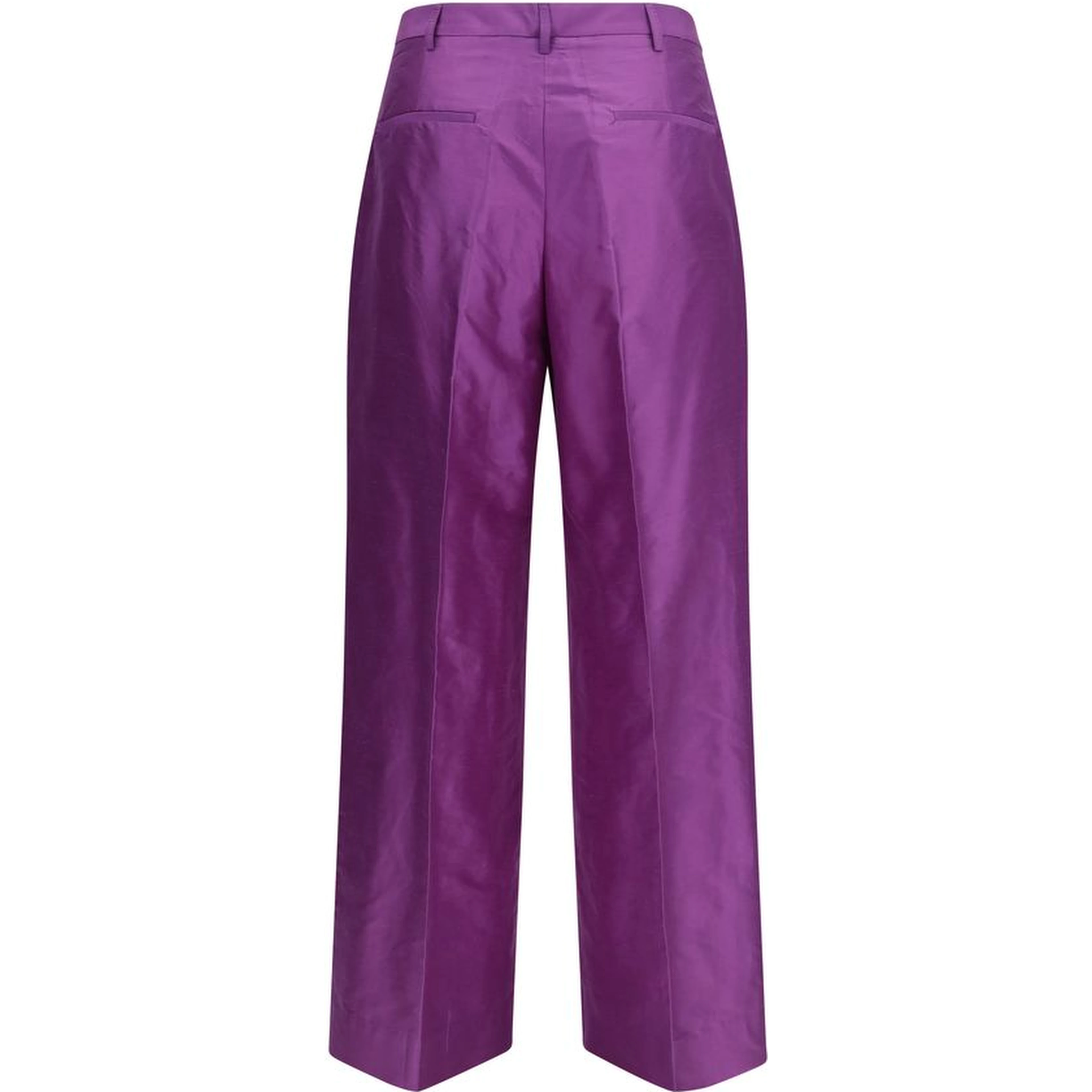 Purple Silk Casual Pants
