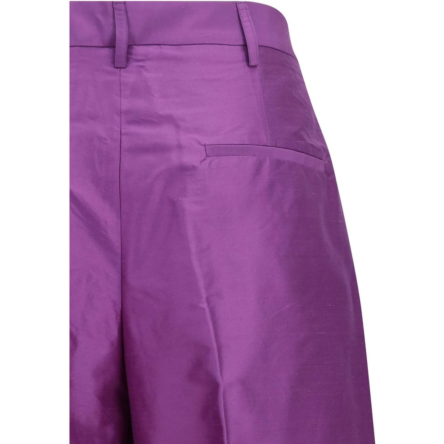 Purple Silk Casual Pants