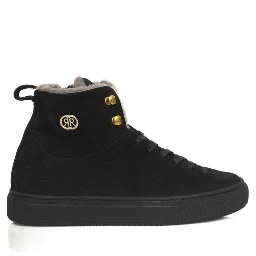 Black Cowhide Women Sneaker