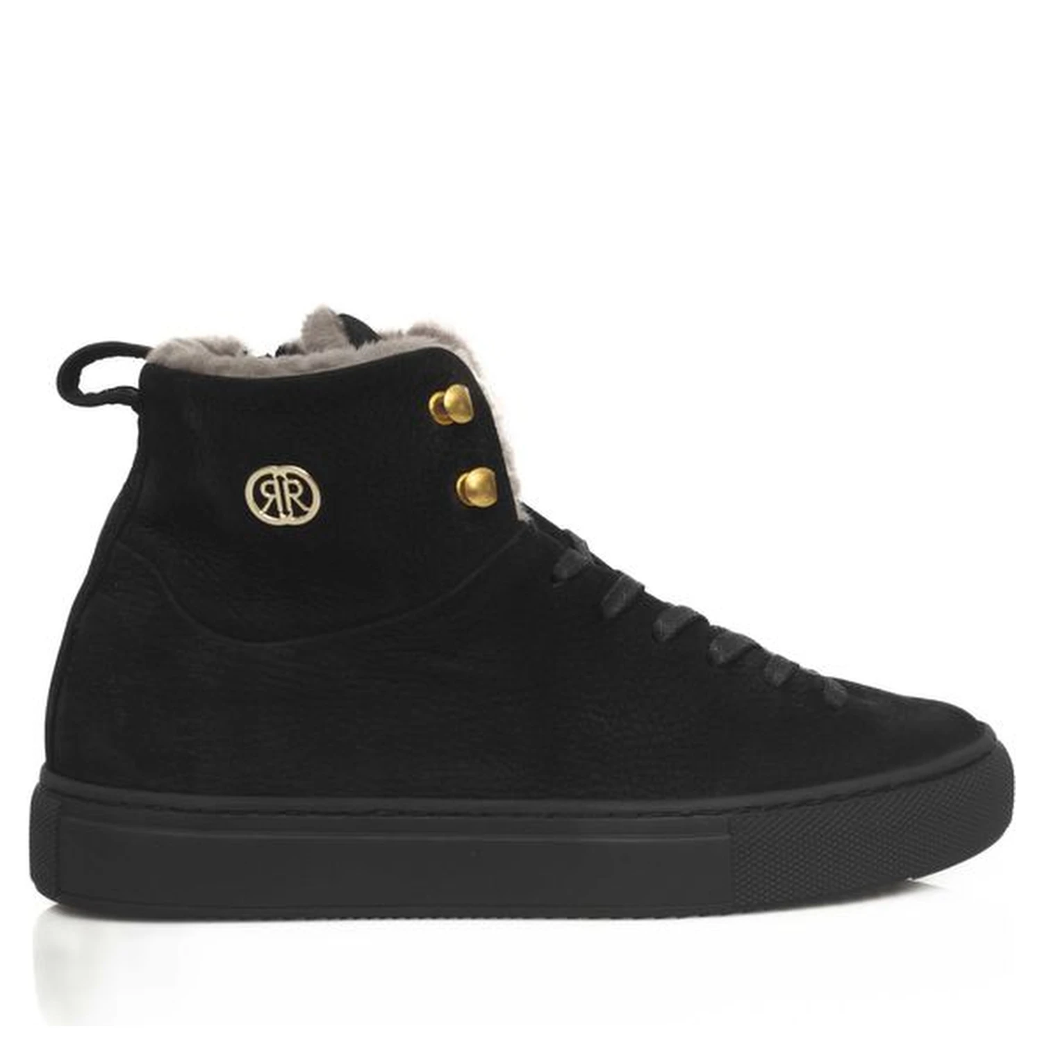 Black Cowhide Women Sneaker