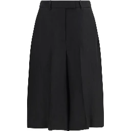 Black Viscose Bermuda Shorts