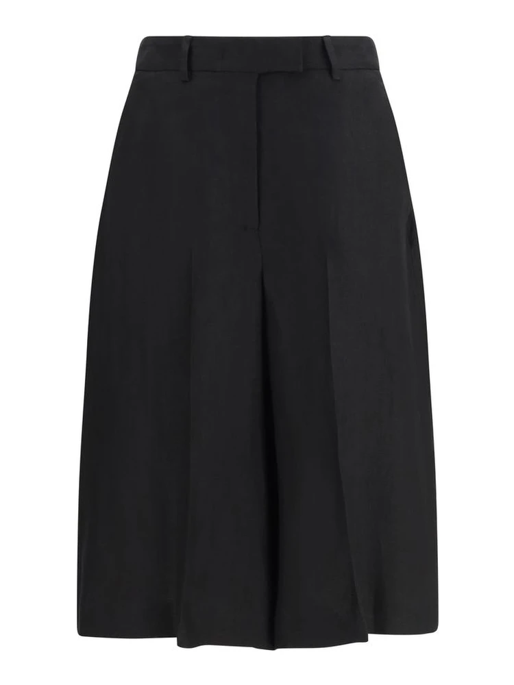 Black Viscose Bermuda Shorts