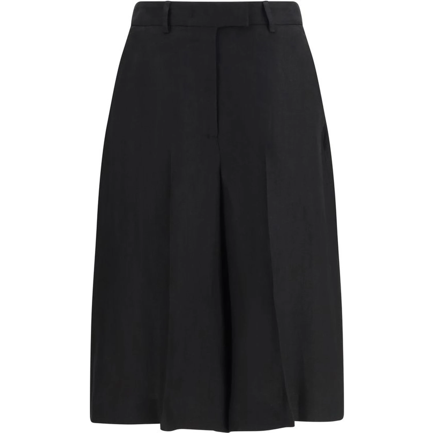 Black Viscose Bermuda Shorts