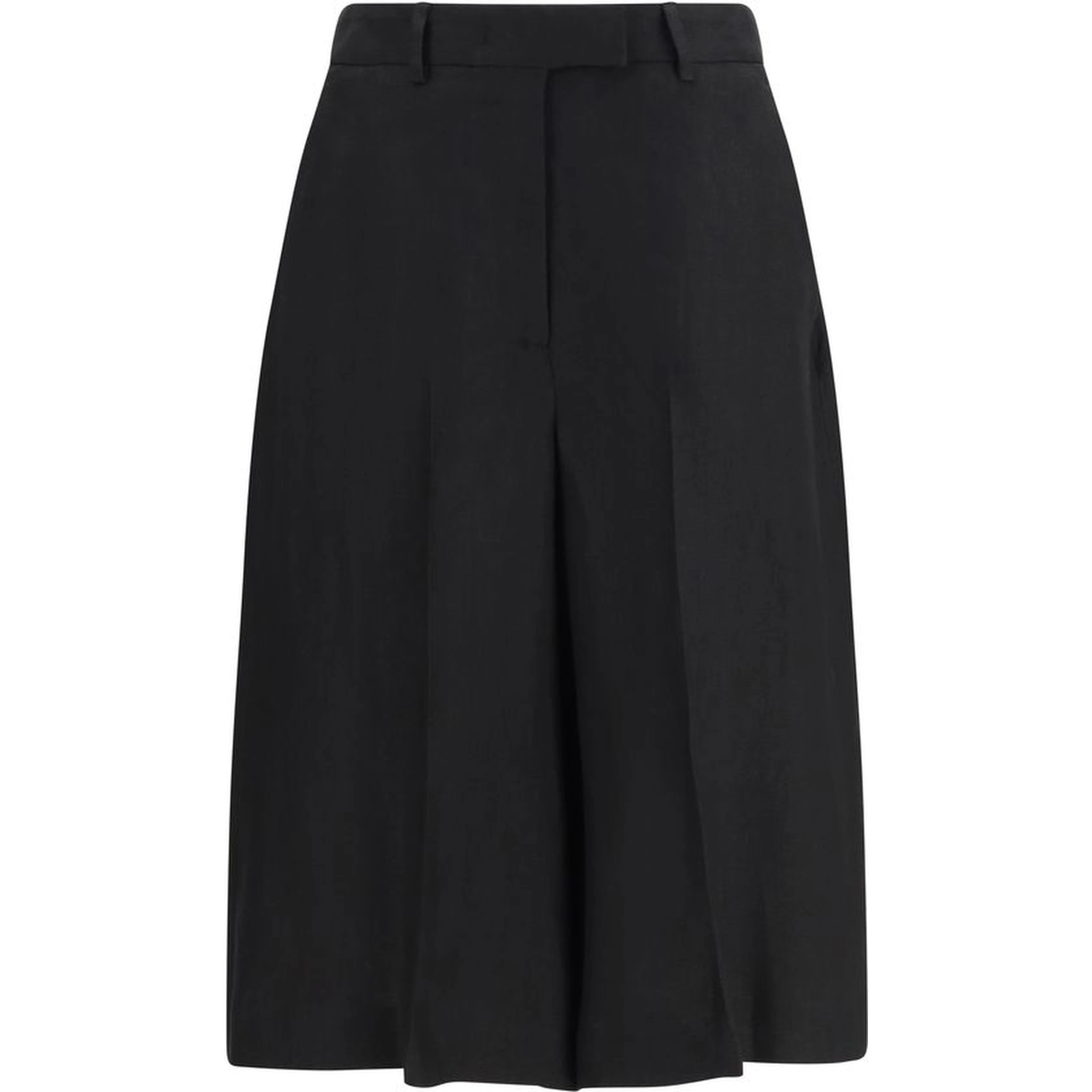 Black Viscose Bermuda Shorts