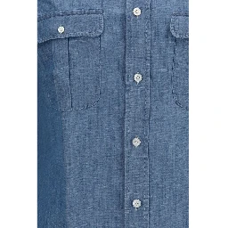 قميص قطني أزرق