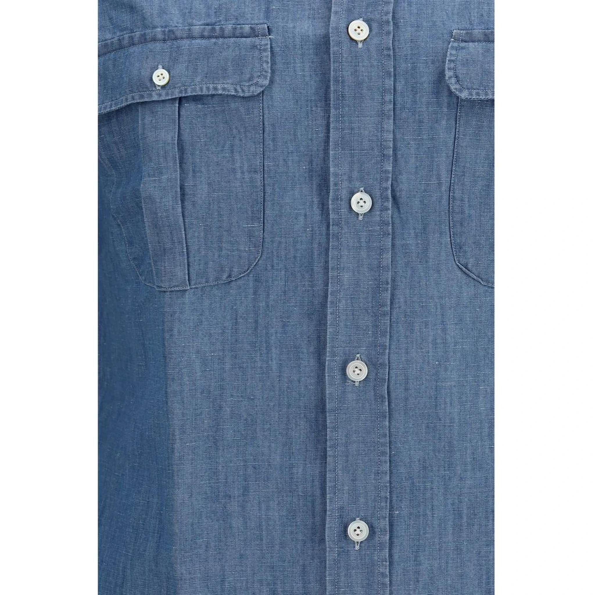قميص قطني أزرق